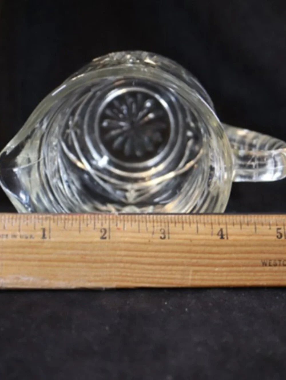 Vintage Anchor Hocking Star of David Prescut Mini Pint Glass Pitcher 16oz.